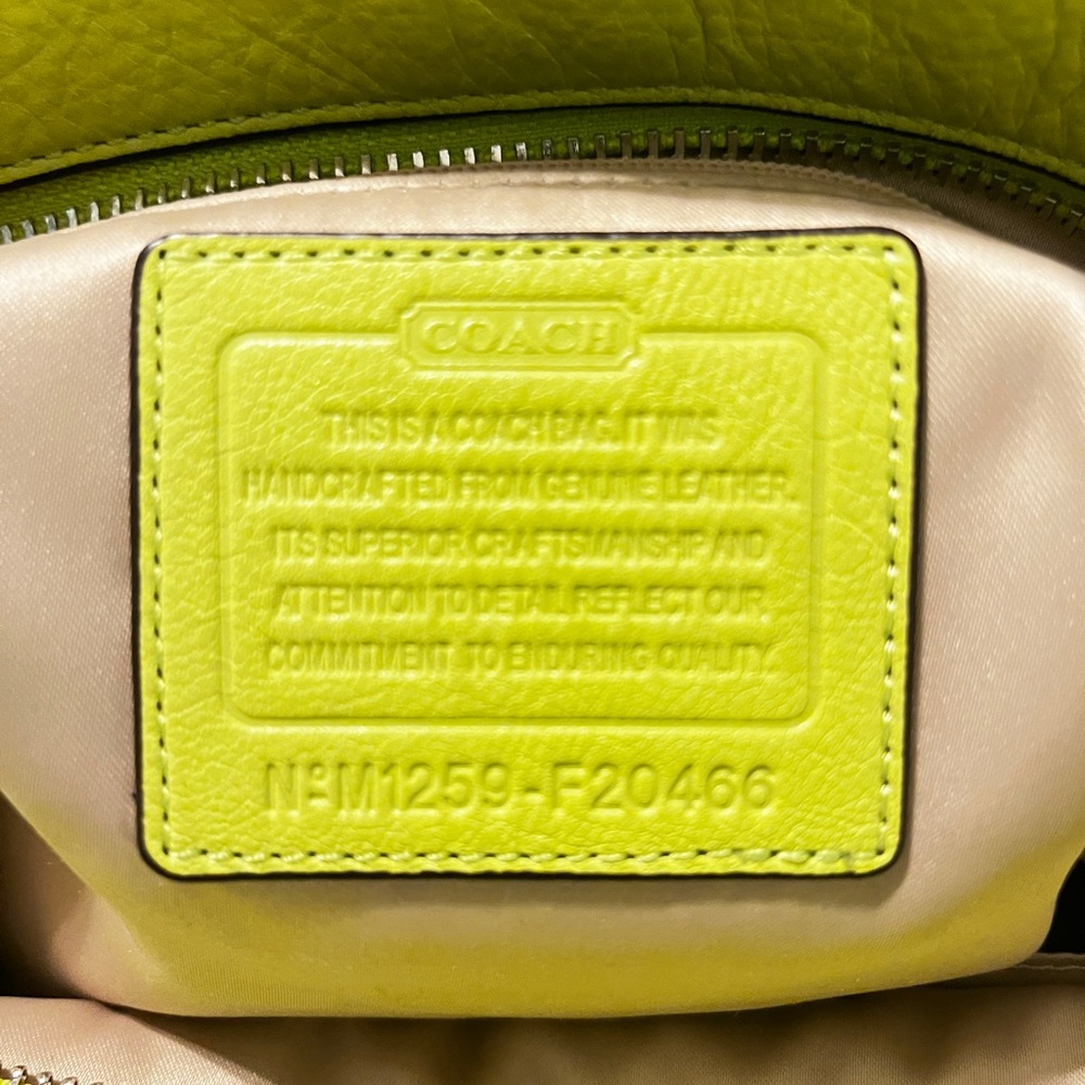 Coach Neon Yellow Leather Tote - Picture 3 of 13